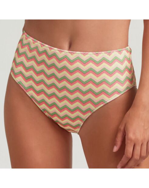 Bas de maillot de bain taille haute Halty Twister multicolore