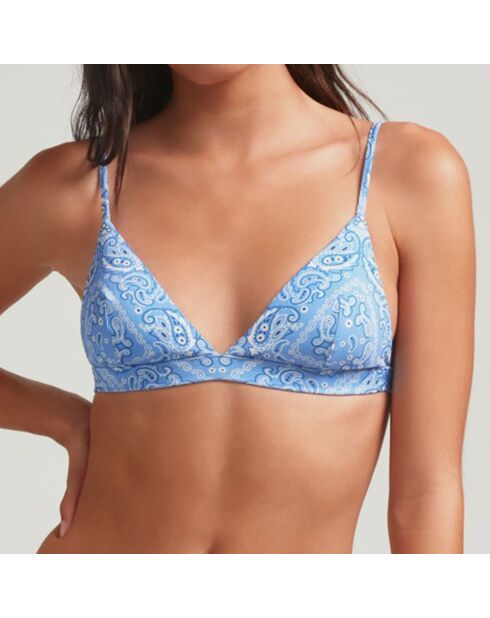 Haut de maillot de bain Bandana bleu