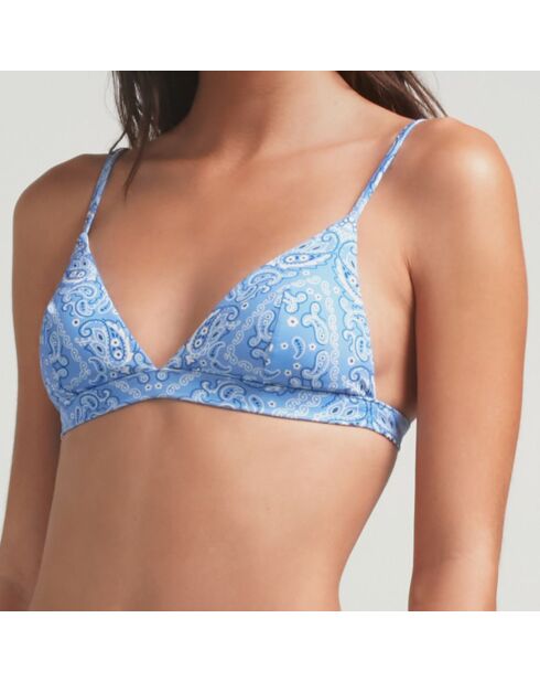 Haut de maillot de bain Bandana bleu