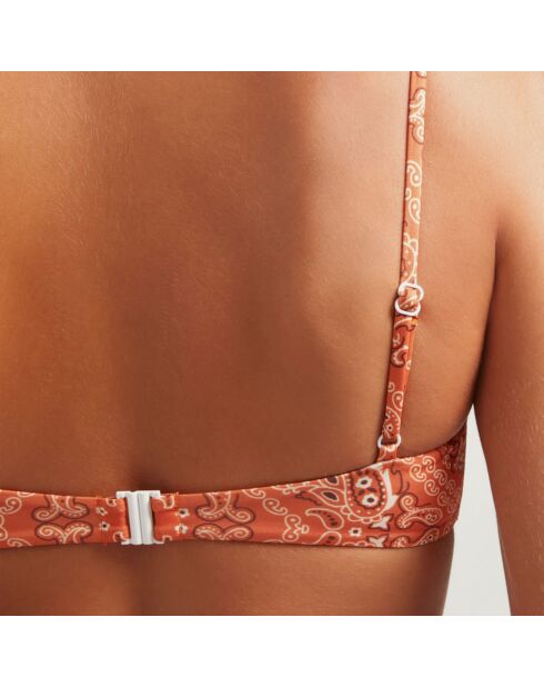 Haut de maillot de bain Bandana marron