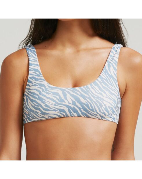 Haut de maillot de bain Runner Vagues bleu