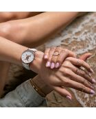 Montre Femme en Cuir Rose Turtle blanche