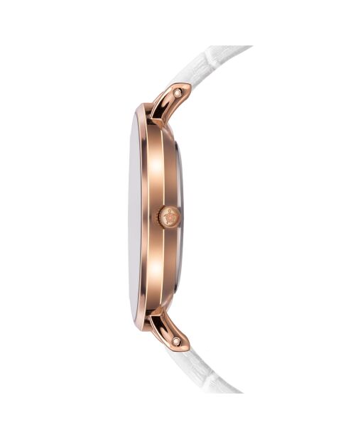 Montre Femme en Cuir Rose Turtle blanche