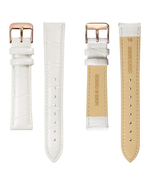 Montre Femme en Cuir Rose Turtle blanche