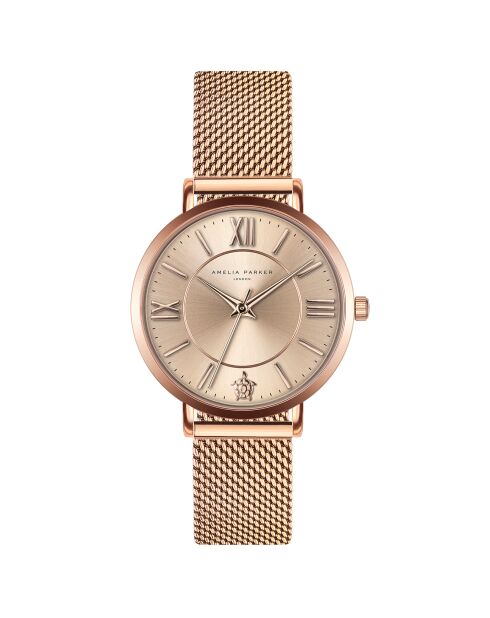 Montre Femme en Acier Petite rose doré