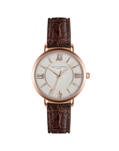 Montre Femme en Cuir Petite Classique marron