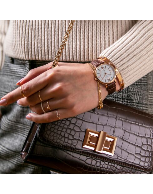 Montre Femme en Cuir Petite Classique marron