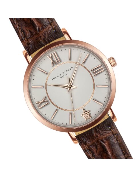 Montre Femme en Cuir Petite Classique marron