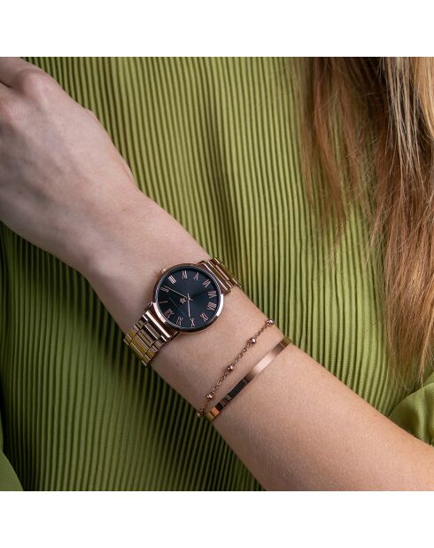 Montre Femme en Acier Grand rose doré