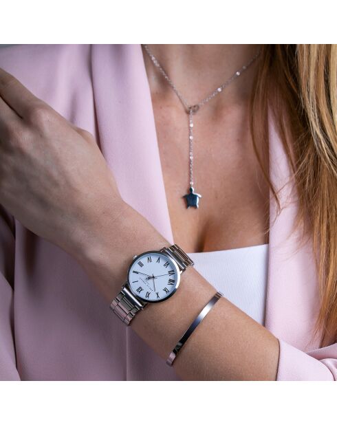 Montre Femme en Acier Grand argentée