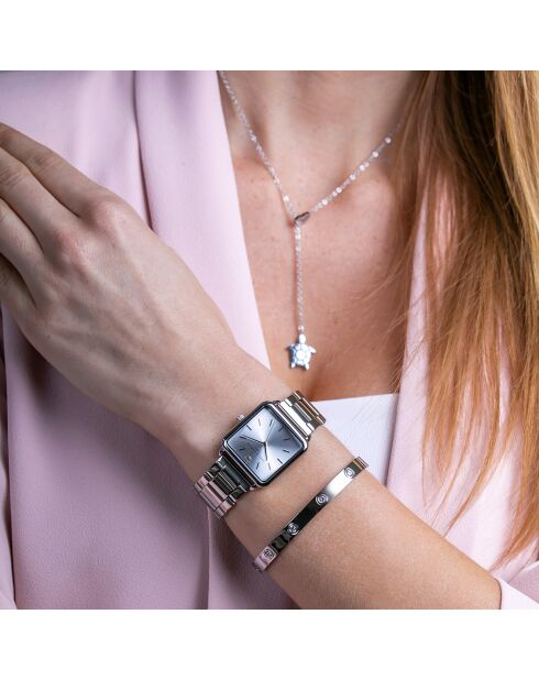 Montre Femme en Acier Plaza argentée