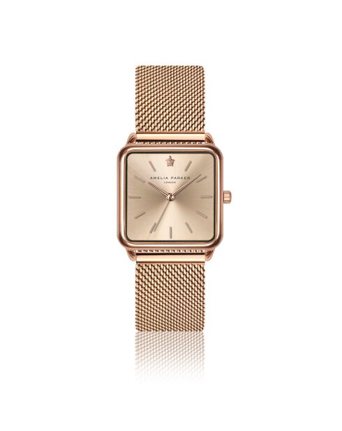 Montre Femme en Acier Gold Plaza rose doré