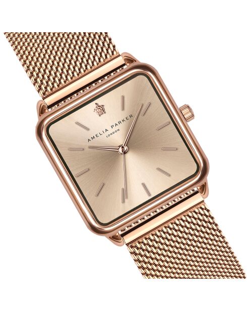 Montre Femme en Acier Gold Plaza rose doré