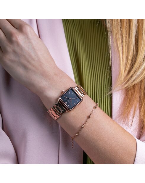 Montre Femme en Acier Night Plaza rose doré