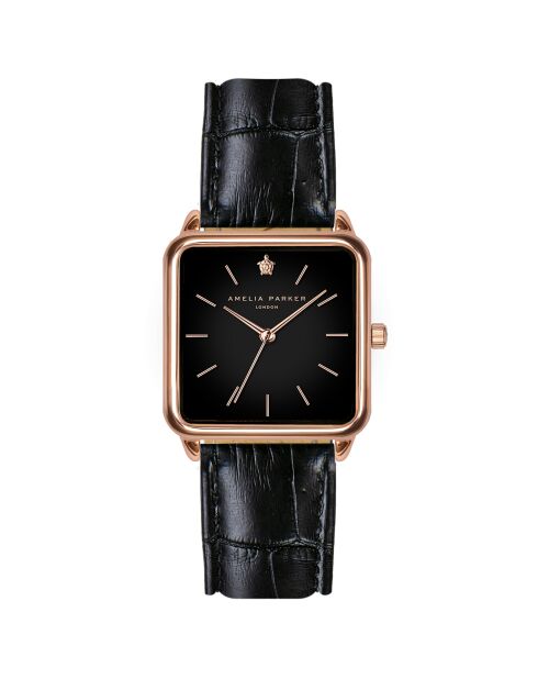 Montre Femme en Cuir Night Plaza noire