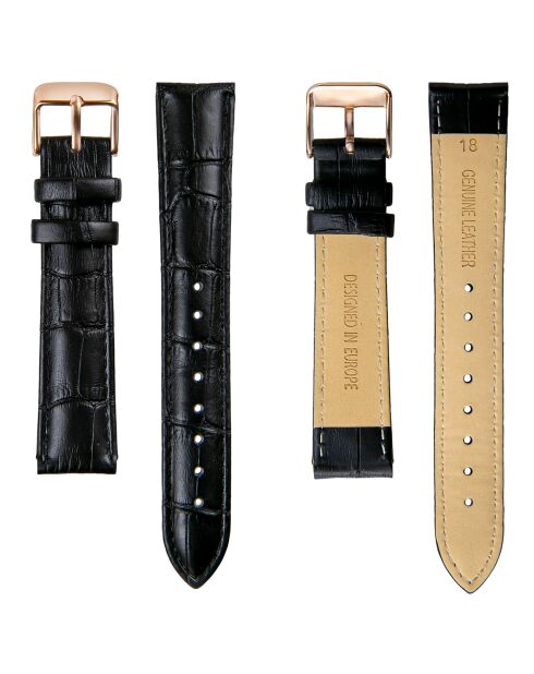 Montre Femme en Cuir Night Plaza noire