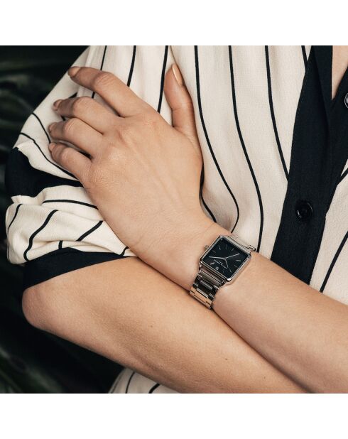 Montre Femme en Acier Night Voyage argentée