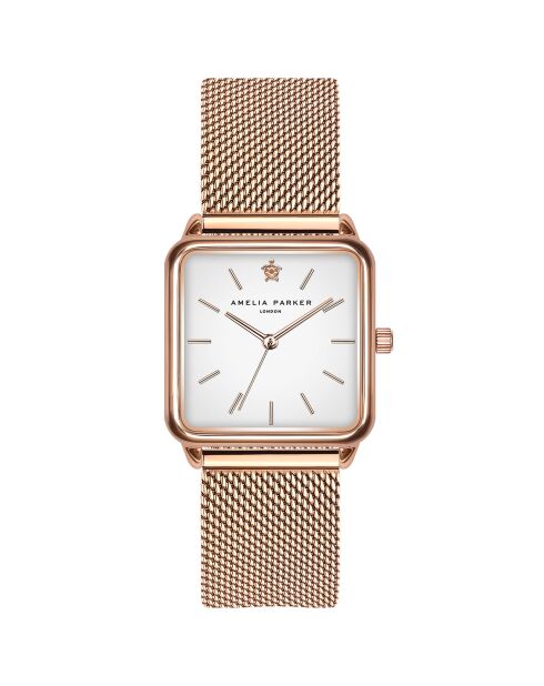 Montre Femme en Acier Bay rose doré