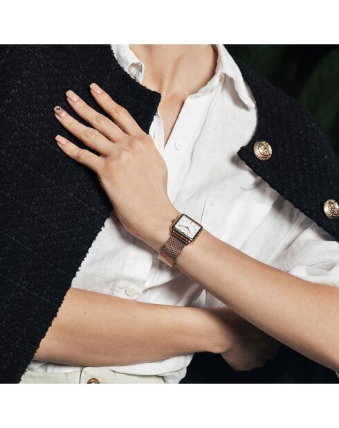 Montre Femme en Acier Bay rose doré