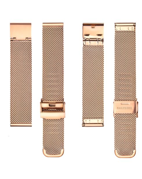 Montre Femme en Acier Bay rose doré