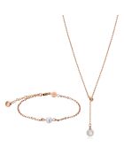 Parure Raindrop Collier & Bracelet rose doré