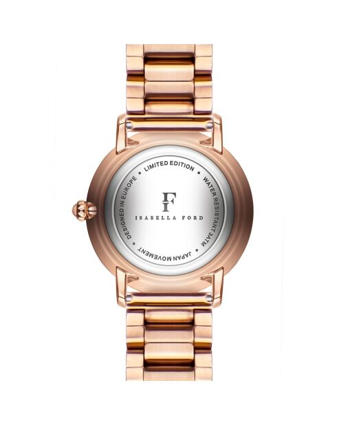 Montre Femme en Acier & Diamants Monroe rose doré