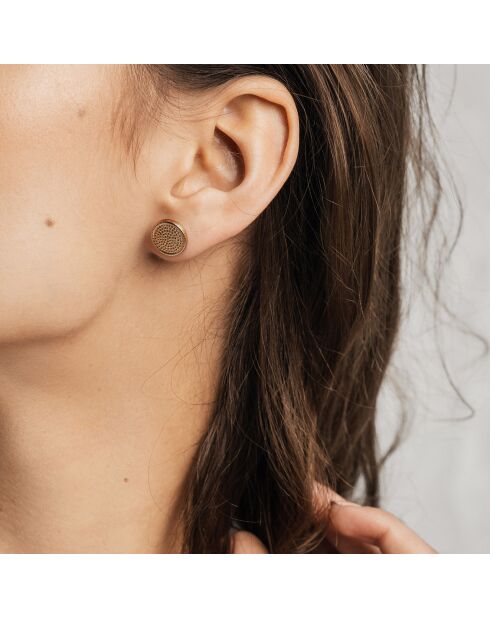 Boucles d'oreilles Danielle  rose doré