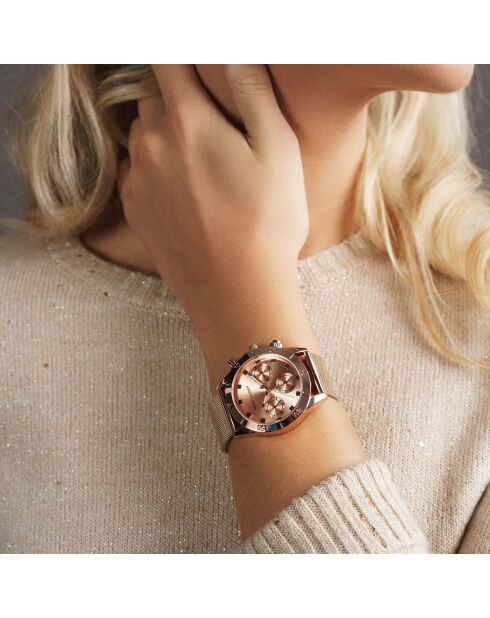 Montre Femme en Acier Valencia  rose doré