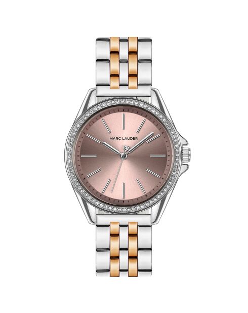 Montre Femme en Acier St. Tropez rose doré/argenté