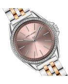 Montre Femme en Acier St. Tropez rose doré/argenté