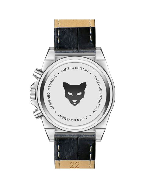 Montre Homme en Cuir Mykonos  noire