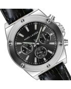 Montre Homme en Cuir Mykonos  noire
