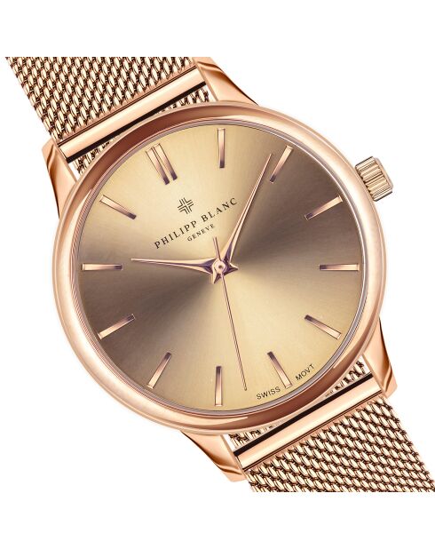 Montre Mixte en Acier Lugano rose doré