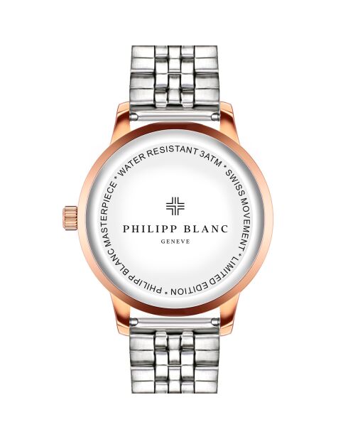 Rosegoud/zilver gemengd horloge van Lugano Steel