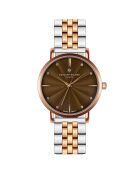 Lucerne roségoud/zilver stalen dameshorloge