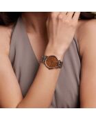 Lucerne roségoud/zilver stalen dameshorloge