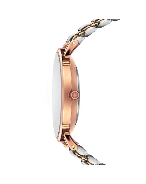 Lucerne roségoud/zilver stalen dameshorloge