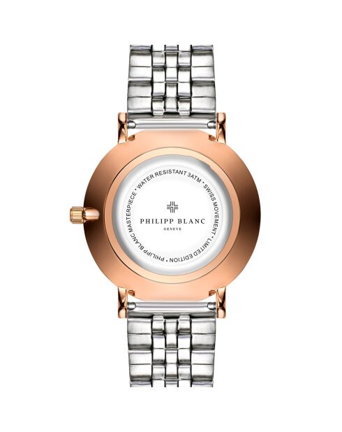 Lucerne roségoud/zilver stalen dameshorloge