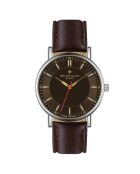 Reloj de hombre en piel de nylon marrón