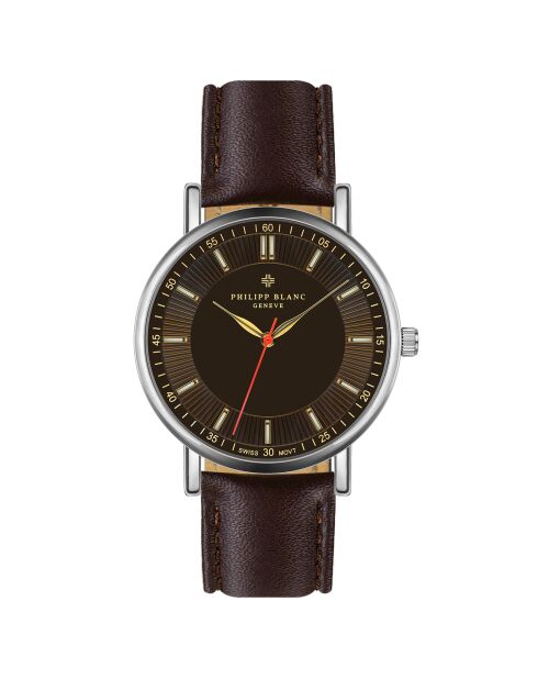 Montre Homme en Cuir Nyon marron
