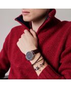 Reloj de hombre en piel de nylon marrón