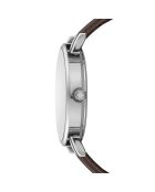 Reloj de hombre en piel de nylon marrón