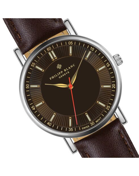 Montre Homme en Cuir Nyon marron