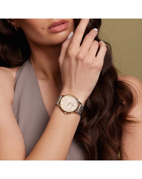 Jona Uhr aus gemischtem Stahl in Gold/Silber