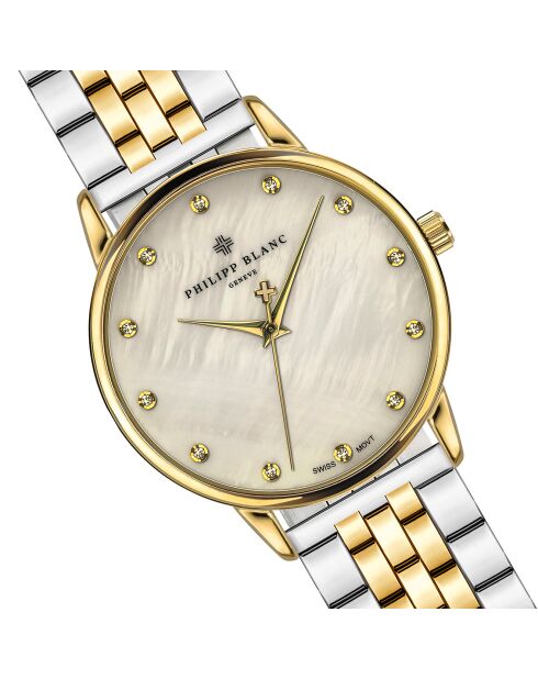 Jona Uhr aus gemischtem Stahl in Gold/Silber