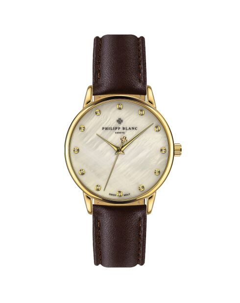 Jona Brown horloge van gemengd leer