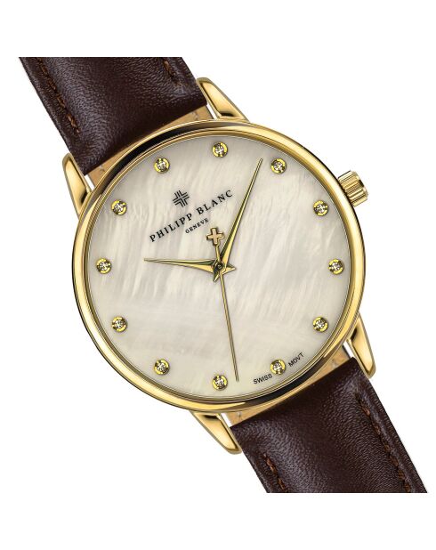 Jona Brown horloge van gemengd leer