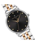 Prilly horloge van gemixt staal en goud