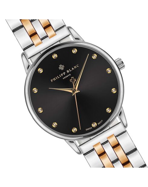 Prilly horloge van gemixt staal en goud