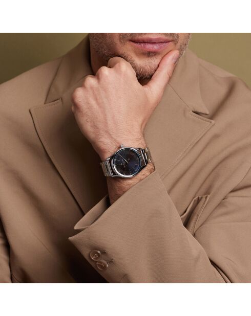 Montre Homme en Acier Emmen argentée